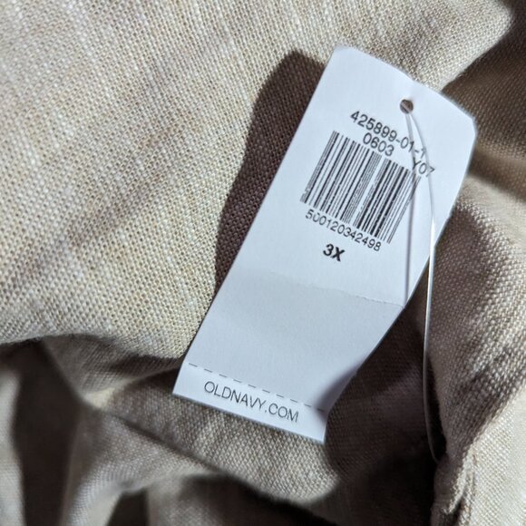 New Old Navy Sleeveless Linen Blend Long Dress smocked back size 3X NWT Beige - Picture 4 of 5